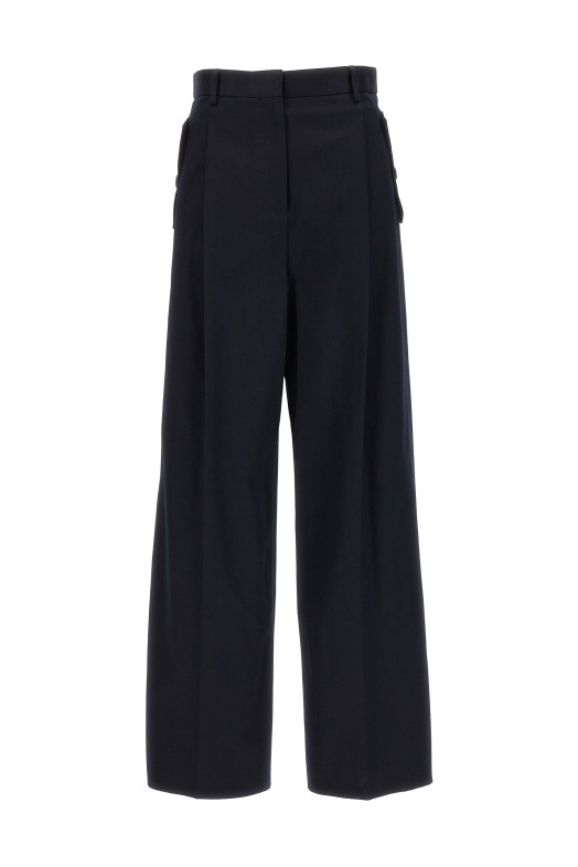Брюки с зауженными ногами и складкой спереди Синие LANVIN (RWTR00255782A2329) Брюки с зауженными ногами и складкой спереди Синие LANVIN (RWTR00255782A2329)