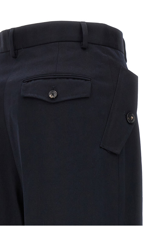 Брюки с зауженными ногами и складкой спереди Синие LANVIN (RWTR00255782A2329) Брюки с зауженными ногами и складкой спереди Синие LANVIN (RWTR00255782A2329)