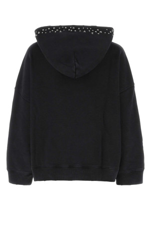 Black cotton oversize sweatshirt VERSACE (10081701A06531) Black cotton oversize sweatshirt VERSACE (10081701A06531)