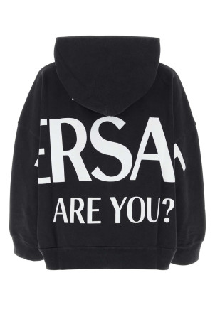 Чорна бавовняна оверсайз-футболка VERSACE (10100711A07259) Чорна бавовняна оверсайз-футболка VERSACE (10100711A07259)