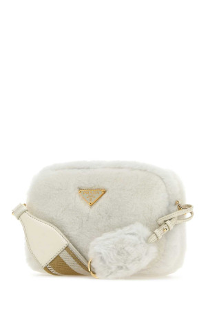Біла сумка через плече з овчини Чорна PRADA (1BH192V3OO2EC9) Біла сумка через плече з овчини Чорна PRADA (1BH192V3OO2EC9)