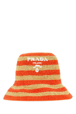 Вышитая шляпа-котел из рафии PRADA (1HC2642D1N) Вышитая шляпа-котел из рафии PRADA (1HC2642D1N)