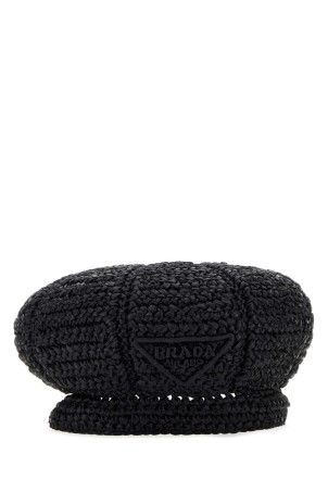 Black rafia baker boy hat Black PRADA (1HC2662FMC) Black rafia baker boy hat Black PRADA (1HC2662FMC)