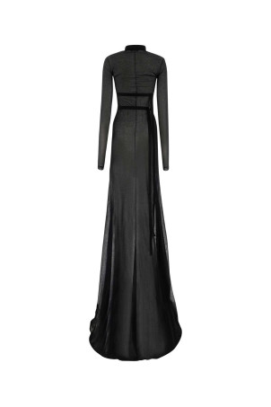Довга сукня з чорної бавовняної суміші ANN DEMEULEMEESTER (2301WKN43KN008) Довга сукня з чорної бавовняної суміші ANN DEMEULEMEESTER (2301WKN43KN008)
