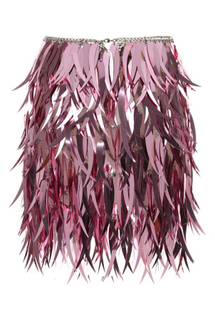 Міні-спідниця з рожевими металізованими пір'ям PACO RABANNE (23HIJU473PS0434) Міні-спідниця з рожевими металізованими пір'ям PACO RABANNE (23HIJU473PS0434)