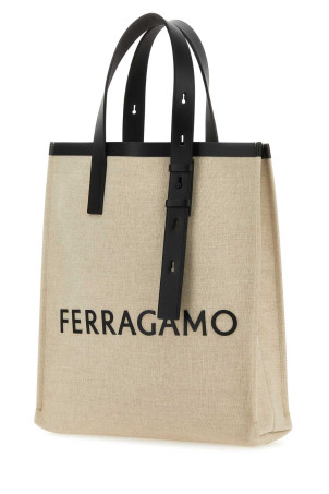 Пляжна сумка з полотна білого/чорного кольору SALVATORE FERRAGAMO (241297764870) Пляжна сумка з полотна білого/чорного кольору SALVATORE FERRAGAMO (241297764870)