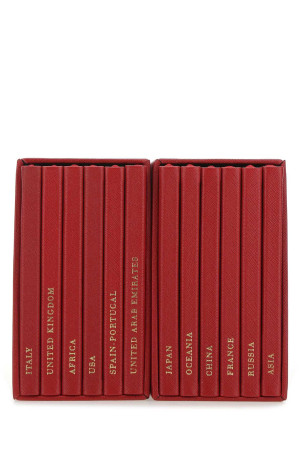 Red leather notebook set Red PRADA (2KO007053)