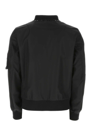Чорна нейлонова куртка-бомбер Чорна VALENTINO GARAVANI (2V3CI1702KP)