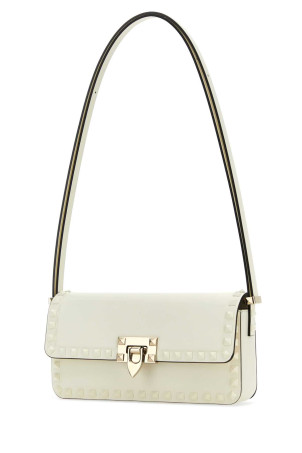 Сумка через плече Rockstud з шкіри кольору слонової кістки, біла VALENTINO GARAVANI (3W0B0M77AZS)