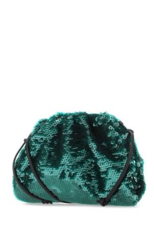 Petrol blue sequins mini Pouch clutch BOTTEGA VENETA (585852V2NU1) Petrol blue sequins mini Pouch clutch BOTTEGA VENETA (585852V2NU1)