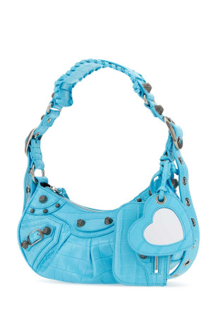 Светло-голубая кожаная сумка через плечо Le Cagole XS BALENCIAGA (67130923EBY) Светло-голубая кожаная сумка через плечо Le Cagole XS BALENCIAGA (67130923EBY)