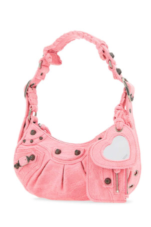 Рожева махрова тканина Сумка через плече Le Cagole XS BALENCIAGA (6713092AAFO) Рожева махрова тканина Сумка через плече Le Cagole XS BALENCIAGA (6713092AAFO)