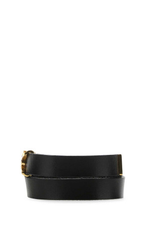 Black leather Opyum bracelet Black SAINT LAURENT (7087950IH0J)