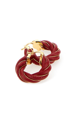 Tiziano red nappa leather and 925 silver Twist earrings BOTTEGA VENETA (732156VAHUA) Tiziano red nappa leather and 925 silver Twist earrings BOTTEGA VENETA (732156VAHUA)