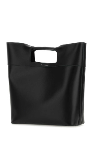 Черная кожаная сумка для покупок The Square Bow Черная ALEXANDER MCQUEEN (7352851AAJL) Черная кожаная сумка для покупок The Square Bow Черная ALEXANDER MCQUEEN (7352851AAJL)