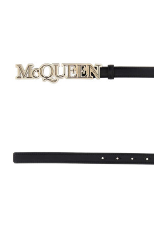 Чорний шкіряний ремінь Black ALEXANDER MCQUEEN (7478641AAO3) Чорний шкіряний ремінь Black ALEXANDER MCQUEEN (7478641AAO3)