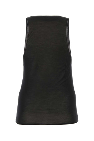 Черная шелковая майка Черная SAINT LAURENT (761463Y37NH) Черная шелковая майка Черная SAINT LAURENT (761463Y37NH)