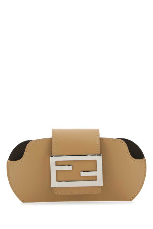 Cappuccino leather glasses holder FENDI (7AS069AG0O)