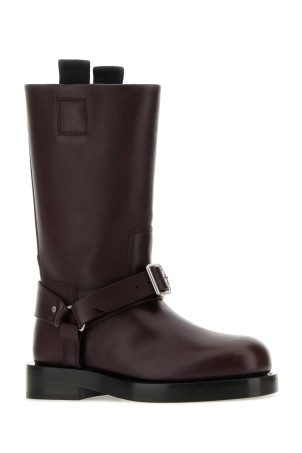 Aubergine leather Saddle ankle boots BURBERRY (8077375) Aubergine leather Saddle ankle boots BURBERRY (8077375)