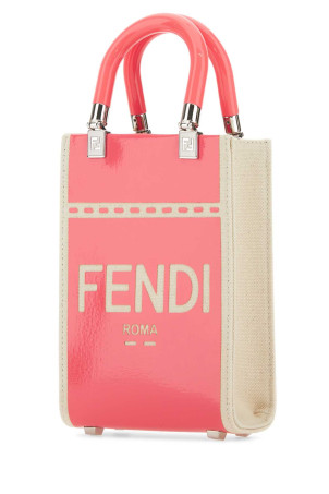 Двухцветная мини-сумка Sunshine из канваса FENDI (8BS051ANT7) Двухцветная мини-сумка Sunshine из канваса FENDI (8BS051ANT7)