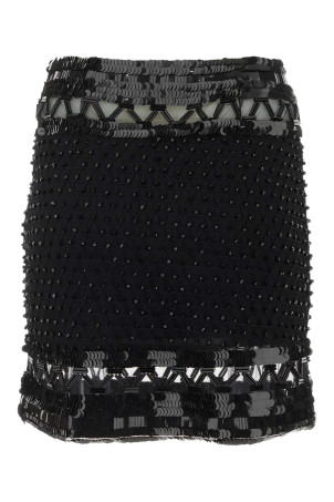 Украшенная сетчатая мини-юбка Черный ALBERTA FERRETTI (A01225159) Украшенная сетчатая мини-юбка Черный ALBERTA FERRETTI (A01225159)