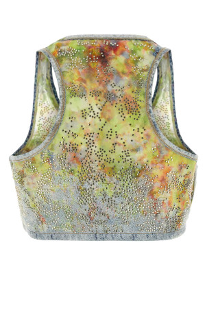 Embellished denim De-Detop-Fse crop-top DIESEL (A14653068MX) Embellished denim De-Detop-Fse crop-top DIESEL (A14653068MX)