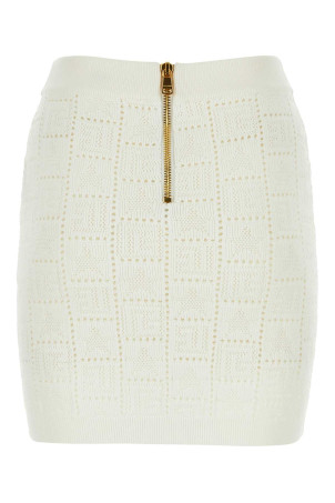 Ivory viscose blend mini skirt BALMAIN (CF1LB004KF97)