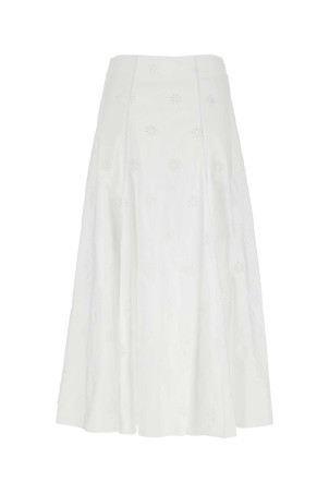 Белая поплиновая юбка Multicolor CHLOE (CHC23SJU05481) CHLOÉ Белая поплиновая юбка Multicolor CHLOE (CHC23SJU05481) CHLOÉ