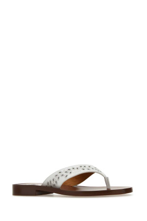 Белые кожаные тапочки-сланцы Paz Chloé x Eres Бежевые CHLOE (CHC23U848DW) Белые кожаные тапочки-сланцы Paz Chloé x Eres Бежевые CHLOE (CHC23U848DW)
