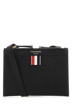 Black leather mini document holder THOM BROWNE (FAP381A00198)