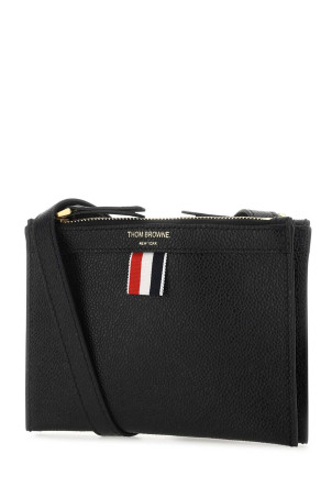 Black leather mini document holder THOM BROWNE (FAP381A00198)
