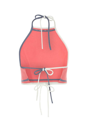 Темно-розовый укороченный топ из вискозной смеси FENDI (FZXA20ANZE) Темно-розовый укороченный топ из вискозной смеси FENDI (FZXA20ANZE)