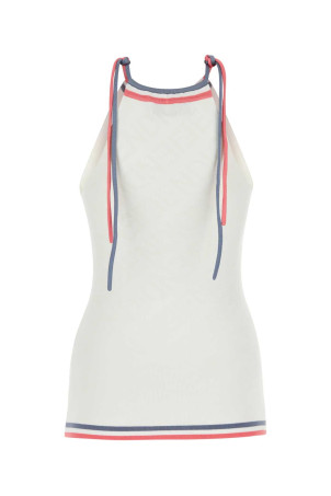 Топ з віскозної суміші кольору слонової кістки FENDI (FZXA50ANZE) Топ з віскозної суміші кольору слонової кістки FENDI (FZXA50ANZE)