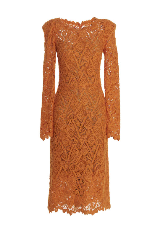 Macramé lace dress Orange