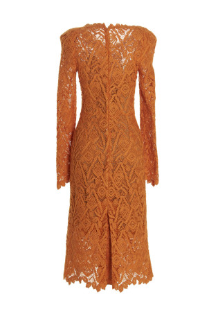 Macramé lace dress Orange
