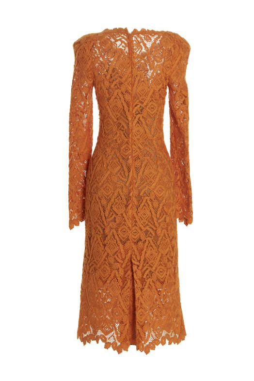 Macramé lace dress Orange