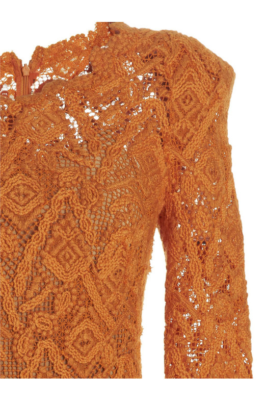 Macramé lace dress Orange