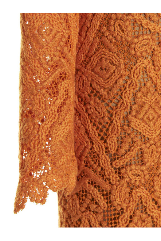 Macramé lace dress Orange