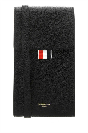 Black leather phone holder THOM BROWNE (MAC113A00198)