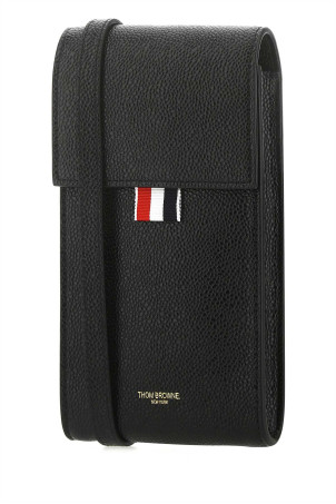 Black leather phone holder THOM BROWNE (MAC113A00198)