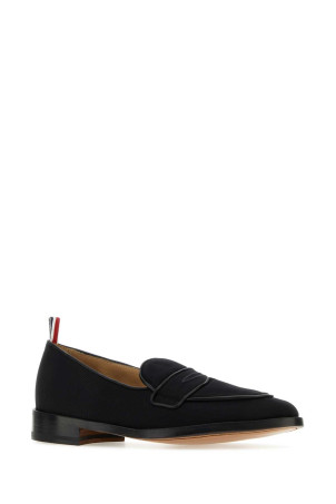 Лоферы из ткани темно-синего цвета THOM BROWNE (MFL087AF0311) Лоферы из ткани темно-синего цвета THOM BROWNE (MFL087AF0311)