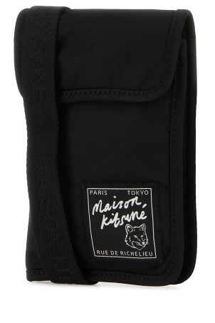 Black nylon phone case MAISON KITSUNE (MM05362WQ1001) Black nylon phone case MAISON KITSUNE (MM05362WQ1001)