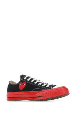 Black canvas Comme Des Garçons X Converse sneakers Black COMME DES GARCONS PLAY (P1K123) Black canvas Comme Des Garçons X Converse sneakers Black COMME DES GARCONS PLAY (P1K123)