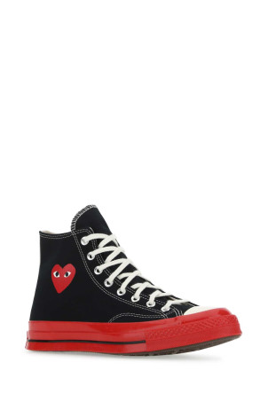 Black canvas Comme Des Garçons X Converse sneakers Black COMME DES GARCONS PLAY (P1K124) Black canvas Comme Des Garçons X Converse sneakers Black COMME DES GARCONS PLAY (P1K124)