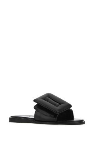 Black leather Puffy slippers Black BOYY (PUFFYSANDAL) Black leather Puffy slippers Black BOYY (PUFFYSANDAL)