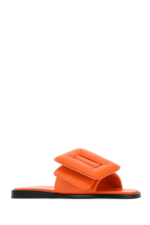 Orange leather Puffy slippers BOYY (PUFFYSANDAL) Orange leather Puffy slippers BOYY (PUFFYSANDAL)