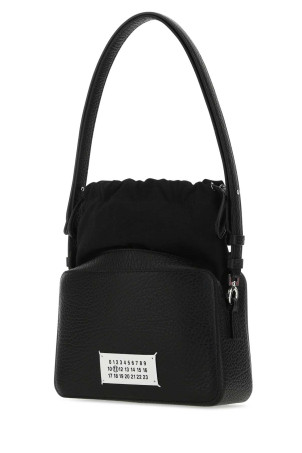 Black leather and fabric 5AC bucket bag MAISON MARGIELA (SB1WG0018P4348) Black leather and fabric 5AC bucket bag MAISON MARGIELA (SB1WG0018P4348)
