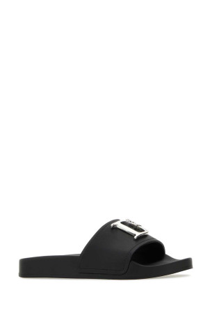 Black leather D2 Statement slippers DSQUARED (SLW002017205015) Black leather D2 Statement slippers DSQUARED (SLW002017205015)