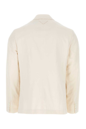 Бавовняний блейзер кольору слонової кістки PRADA (UGM225S23112LT) Бавовняний блейзер кольору слонової кістки PRADA (UGM225S23112LT)