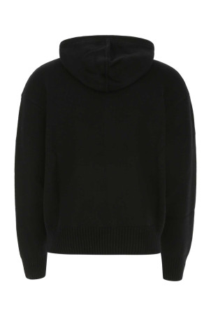 Black wool sweater White AMI (UKS802018) Black wool sweater White AMI (UKS802018)